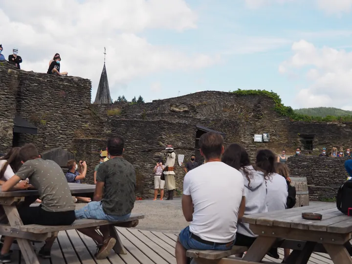 Birds of prey show at Chateau de La Roche-en-Ardenne (Belgium)